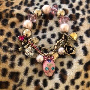 Betsey Johnson sugar skull  charm bracelet